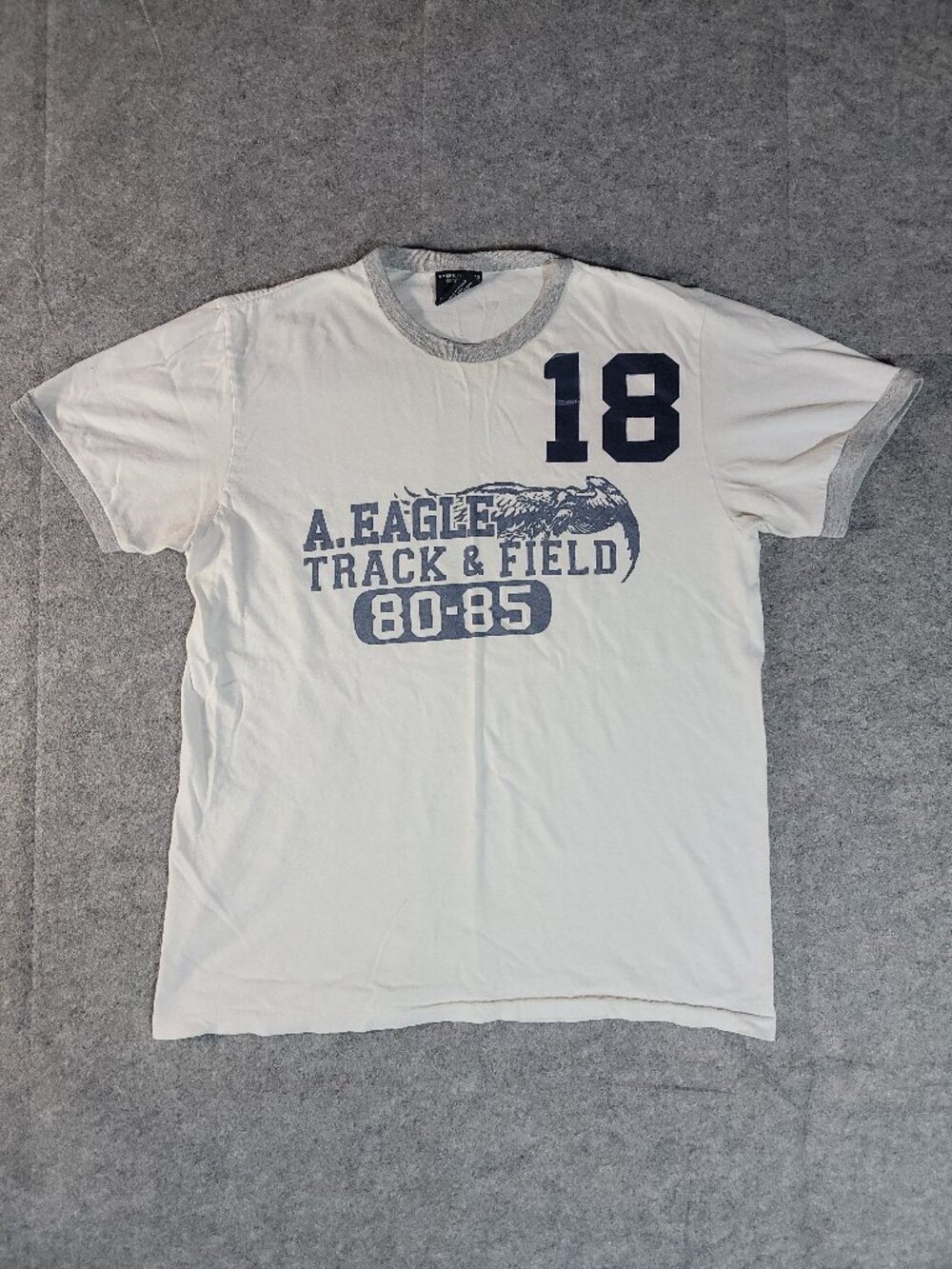 Vintage Y2K American Eagle Track & Field Graphic Ringer Tee Mens Small